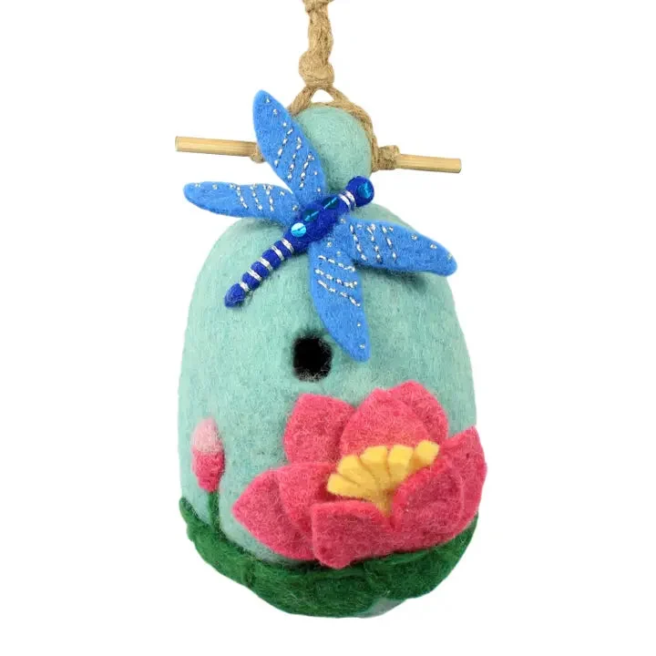 Wild Woolies Lotus Dragonfly Birdhouse