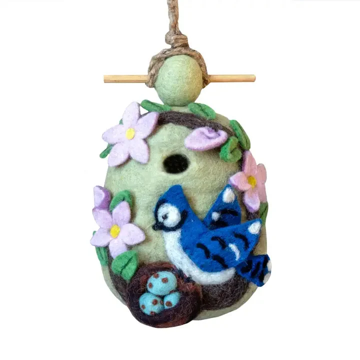 Wild Woolies Nesing Bluejay Birdhouse