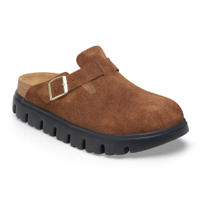Womens Boston Chunky Suede Leather