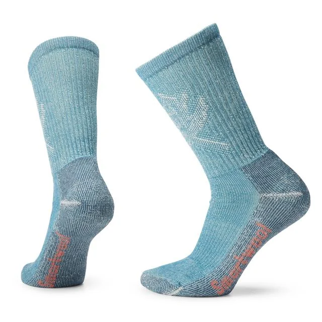 Womens Hike Classic Edition Light Cushion Leaf Pattern Crew Socks
