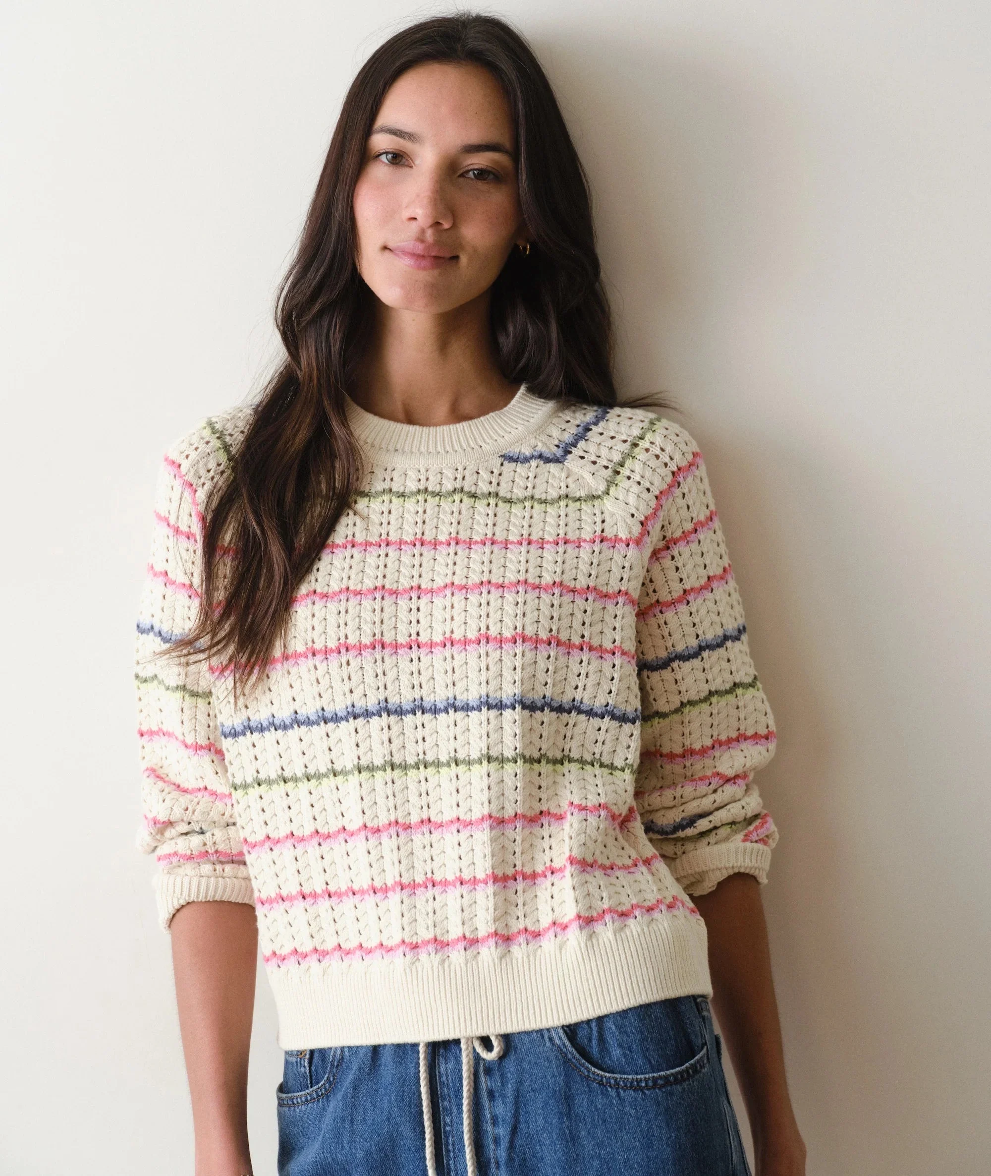 Womens Mina Pointelle Sweater