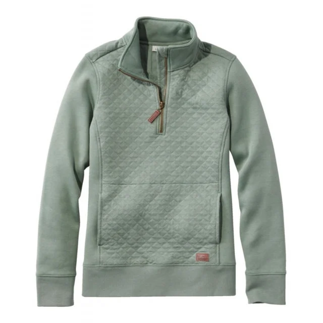 Womens Quilted Sweatshirt 14 Zip Pullover Long Sleeve Regular